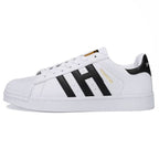 Damen Sportliche Freizeit Sneakers mit Lederoberfläche und rutschfester Sohle R&B