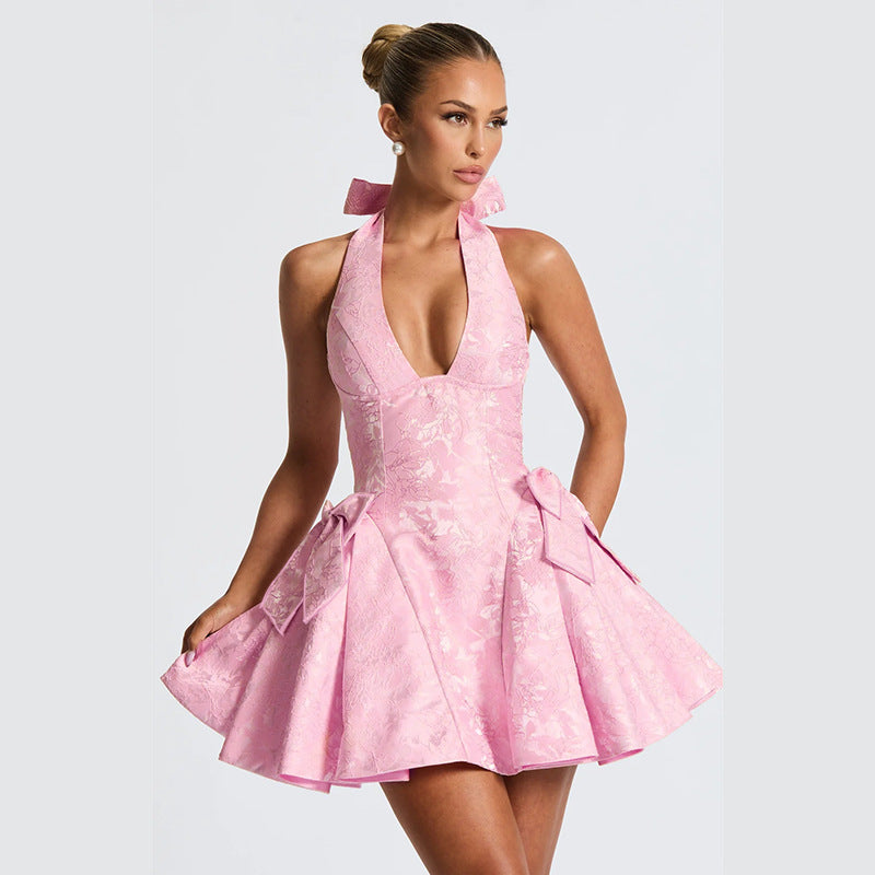 Damen Verspieltes Halterkleid mit raffinierten Schleifendetails R&B