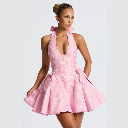 Damen Verspieltes Halterkleid mit raffinierten Schleifendetails R&B