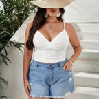 Damen Gesticktes Crop-Top R&B