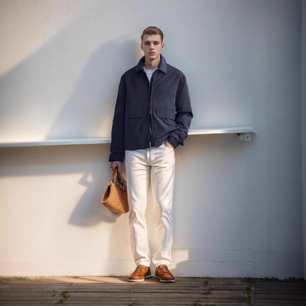 Herren leichte Freizeitjacke mit praktischen Taschen R&B