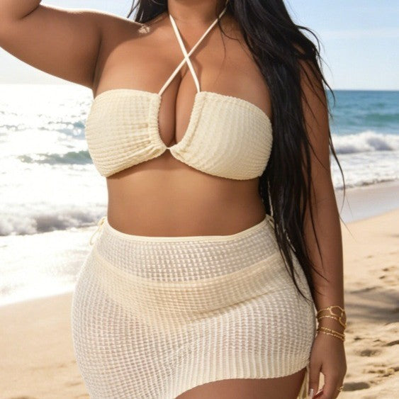 Damen Bandeau-Bikini mit asymmetrischem Rock R&B