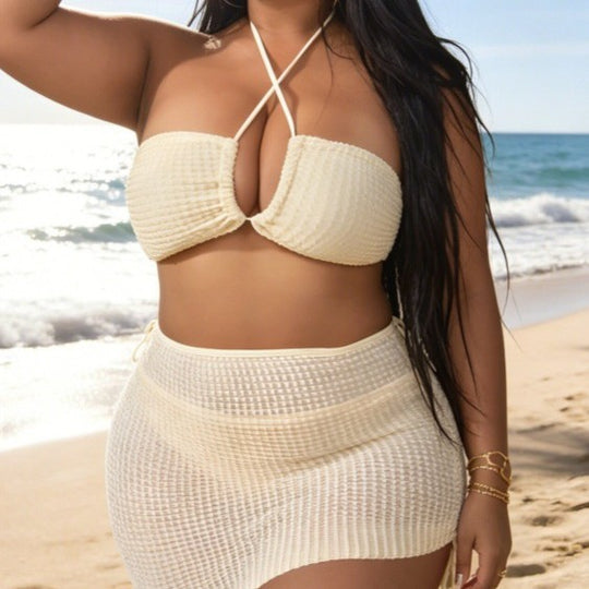 Damen Bandeau-Bikini mit asymmetrischem Rock R&B