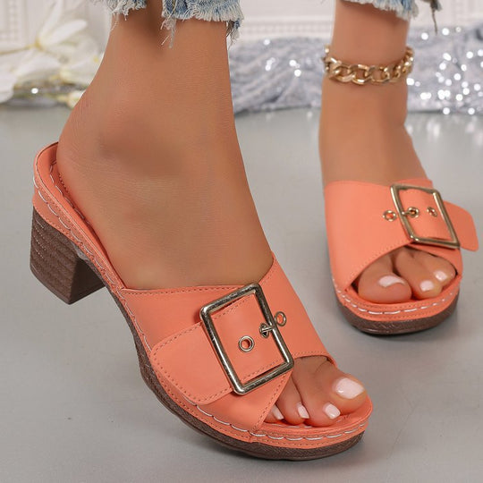 Damen Elegante und bequeme Plateau-Sandalen mit dekorativem Schnallenverschluss R&B