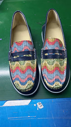 Damen Slip-On Mokassins mit strukturiertem Obermaterial und rutschfester Sohle R&B