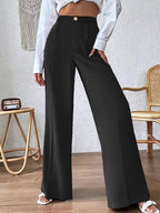 Damen Elegante und weite Hose mit hohem Bund R&B