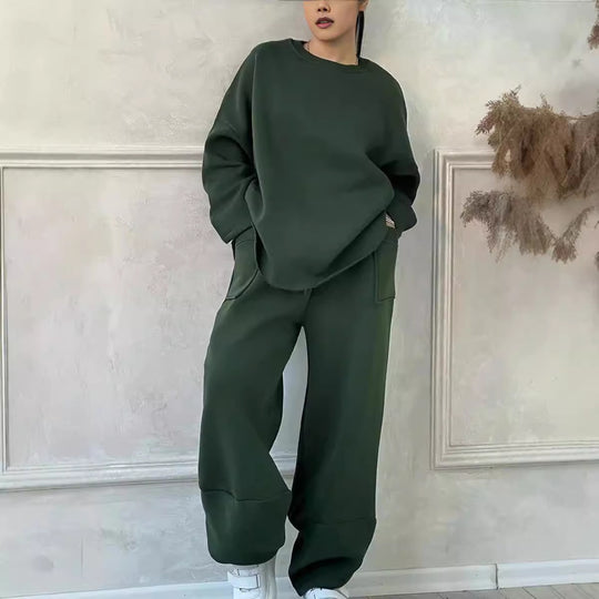 Damen Cozy Oversized Sweat-Set mit geräumigen Taschen und angenehmem Schnitt R&B