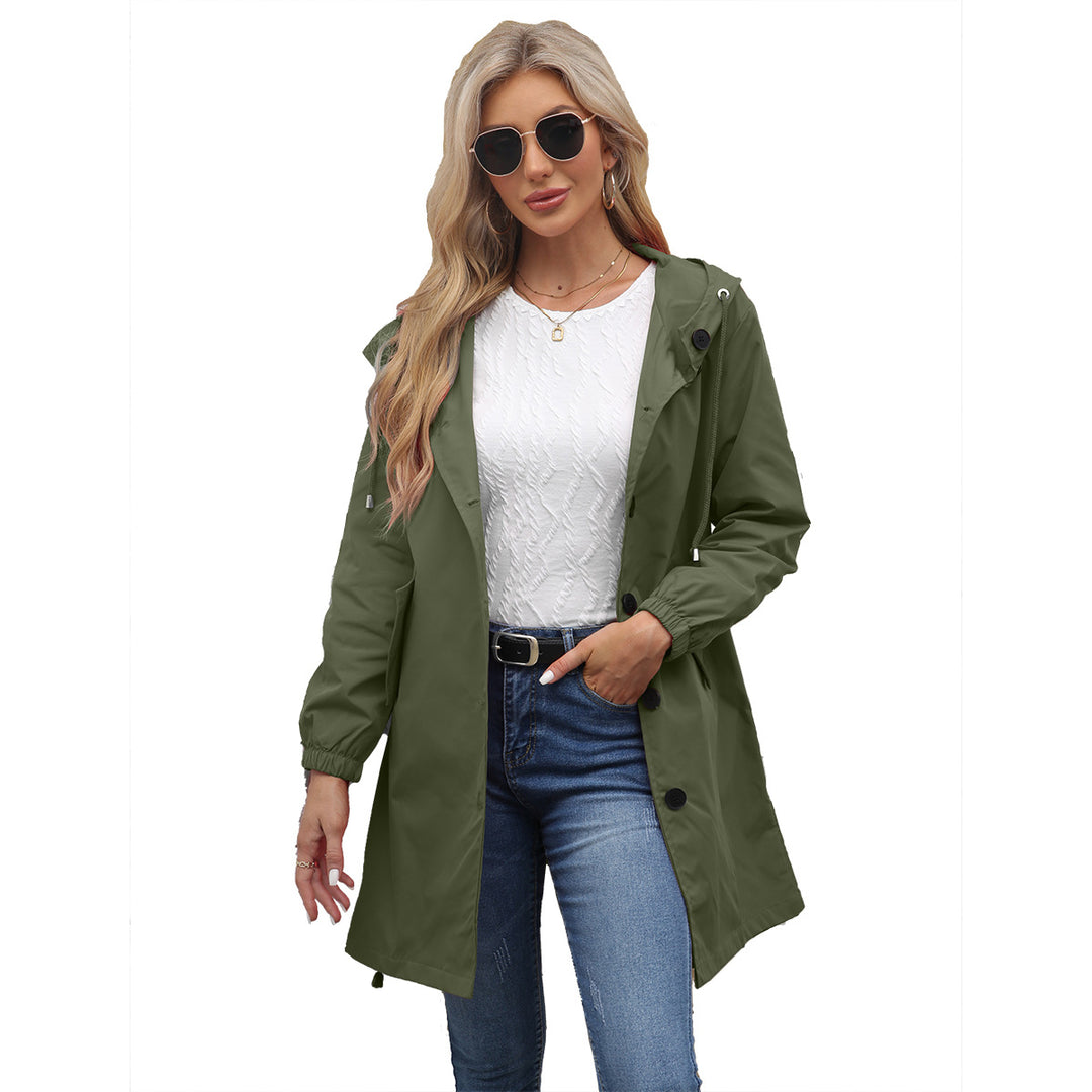 Damen modische Übergangsjacke mit verstellbarer Kapuze und praktischen Taschen R&B