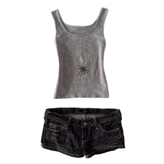Damen Denim-Shorts mit lässigem Cut und auffälligen Nähte R&B