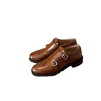 Damen elegante Schnürschuhe mit doppeltem Schnallenverschluss und perforiertem Obermaterial R&B