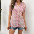 Damen Bluse mit Rüschendetails und floralem Muster