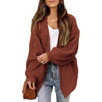 Damen Grobstrick Cardigan mit weitem Schnitt R&B