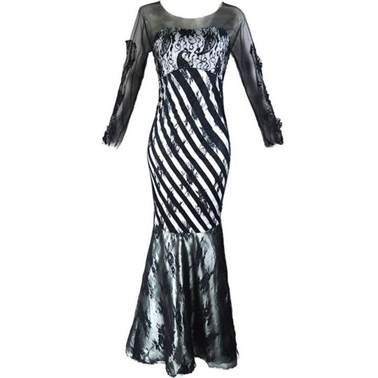 Damen Abendkleid mit eleganter Spitze und asymmetrischem Schnitt R&B