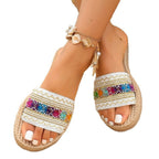Damen Sommerliche Römersandalen mit dekorativem Blumendetail R&B