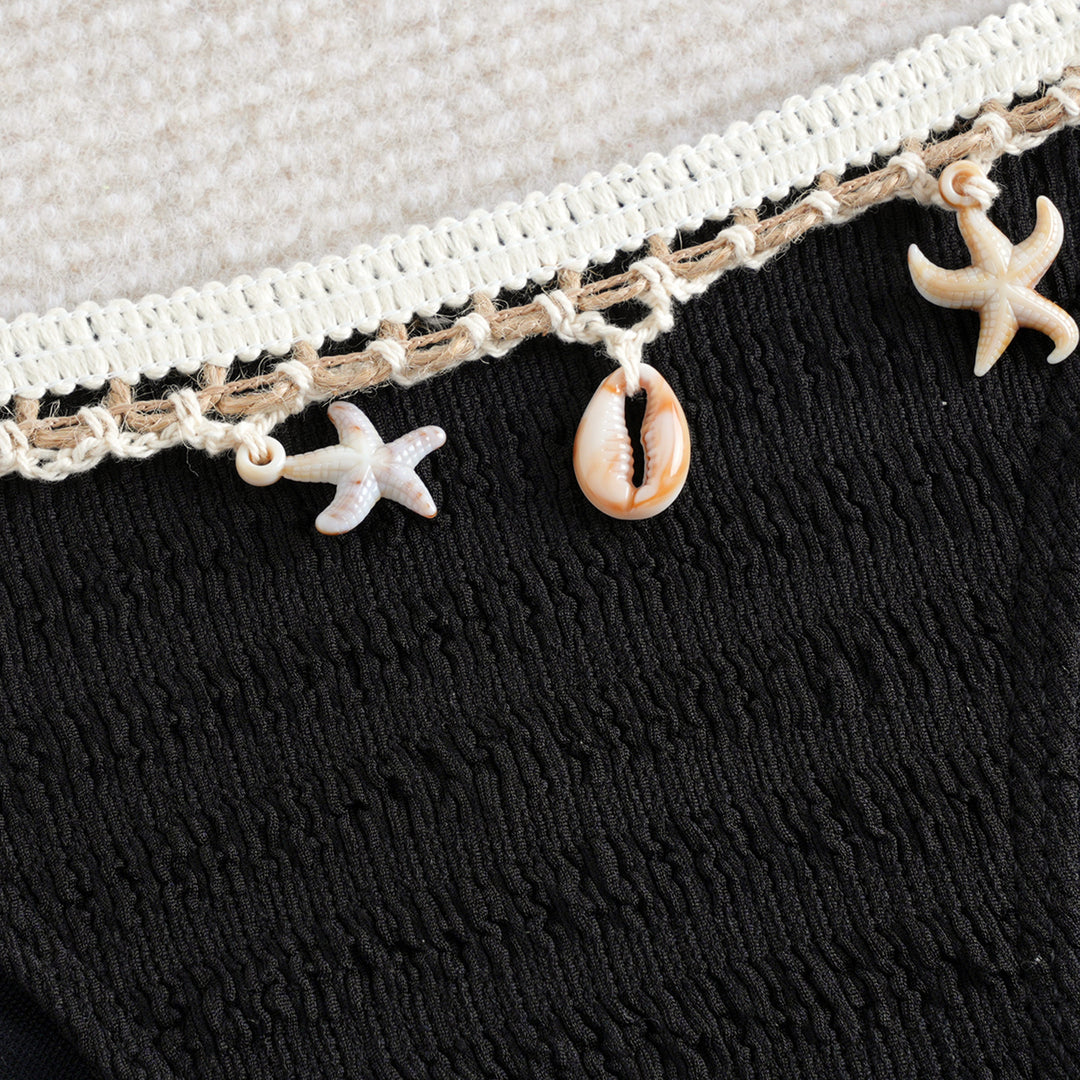 Damen Bikini-Set mit verspieltem Muscheldetail und elastischen Bändern R&B