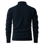 Herren Strickjacke mit strukturiertem Muster und hohem Kragen R&B