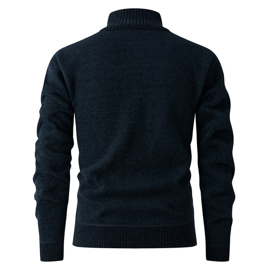 Herren Strickjacke mit strukturiertem Muster und hohem Kragen R&B