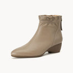 Damen Elegante Ankle Boots mit Rüschenrand und seitlichem Reißverschluss