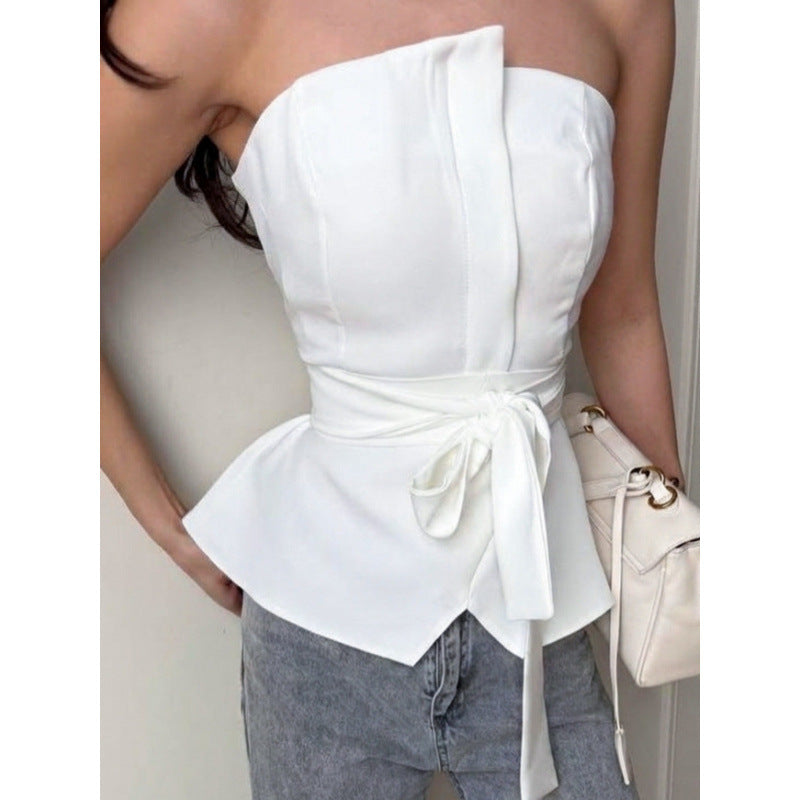 Damen Tailliertes Oberteil mit strukturiertem Design und schicker Rüsche R&B
