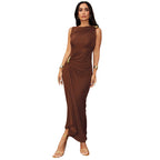 Damen Figurbetontes Maxikleid mit asymmetrischem Design und eleganten Raffungen R&B