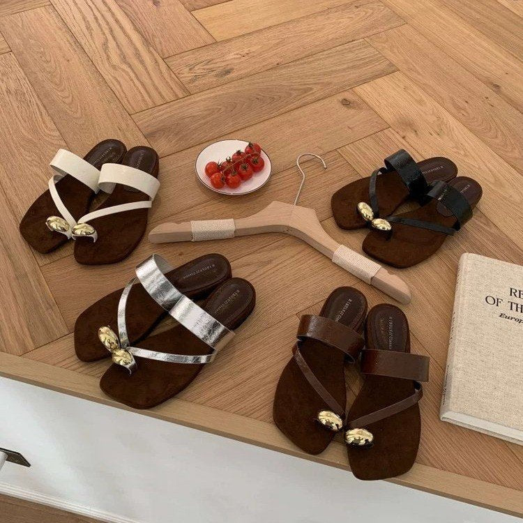 Damen Komfortable Sandalen mit dekorativem Riemen und ergonomischer Sohle R&B