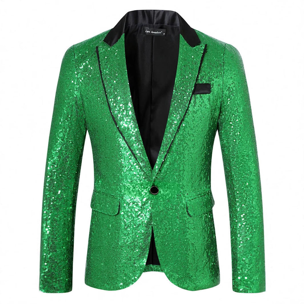 Herren Glamouröser Paillettenblazer R&B
