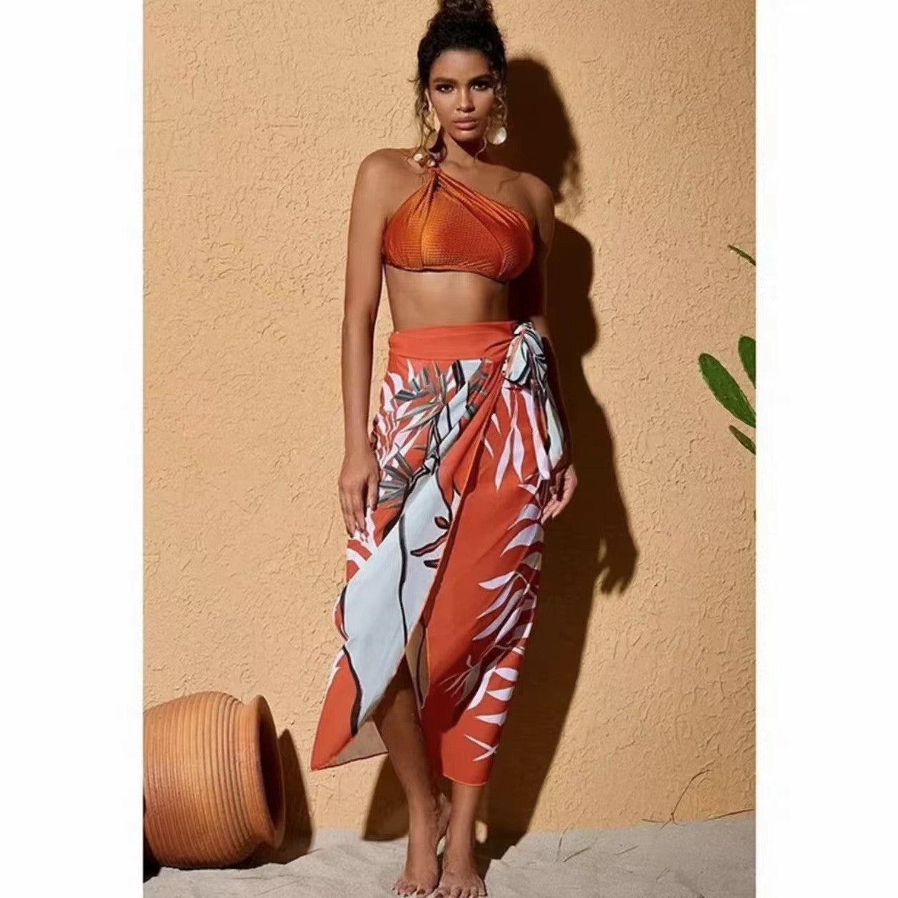 Damen Bikini-Set mit dekorativem Wickelrock R&B