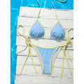 Damen Triangel-Bikini mit verstellbaren Bindungen und hohem Schnitt