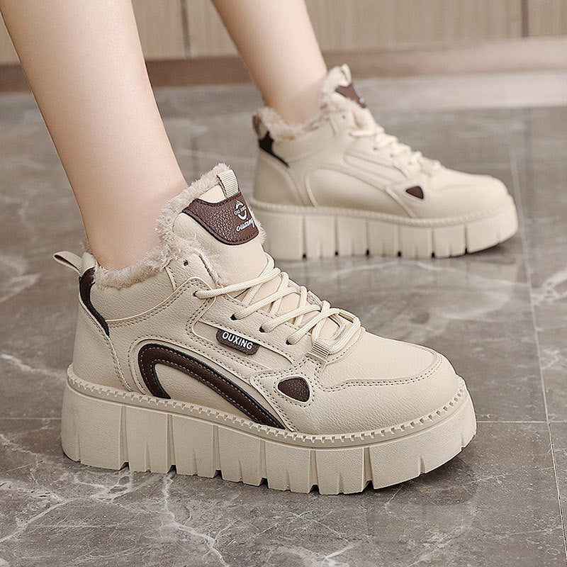 Damen High-Top Sneaker mit luxuriösem Fleece-Futter und rutschfester Sohle R&B
