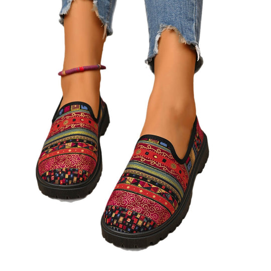 Damen Slip-On Sneaker mit tierischem Muster R&B