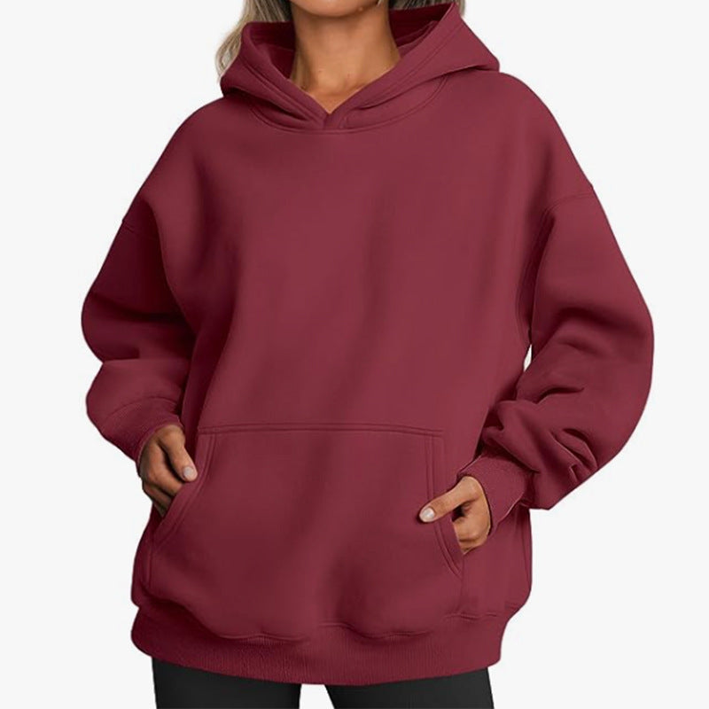 Damen Kapuzenpullover im Oversized-Stil mit praktischen Beuteltaschen R&B