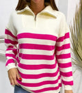 Damen Sweatshirt mit Stehkragen und Reißverschluss R&B