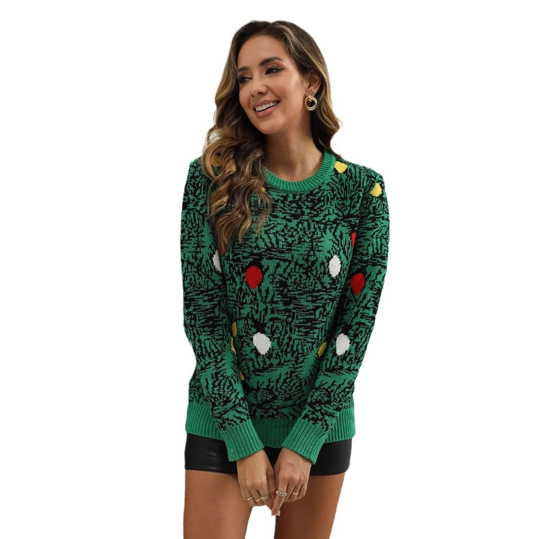 Damen beschichteter Pullover mit festlichem Motiv R&B