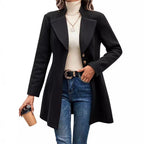 Damen eleganter Langblazer mit modernem Kragen und tailliertem Schnitt R&B