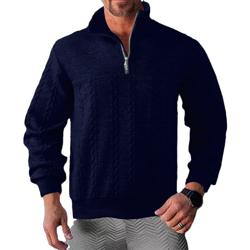 Herren Zip-Pullover mit strukturiertem Design R&B