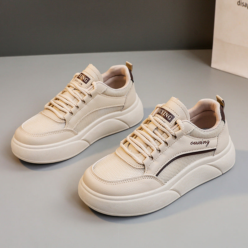 Damen trendige Plateau Sneakers mit atmungsaktiver Mesh-Oberfläche und dämpfendem Sohlenprofil R&B