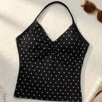 Damen Polka Dots Freizeit-Top R&B