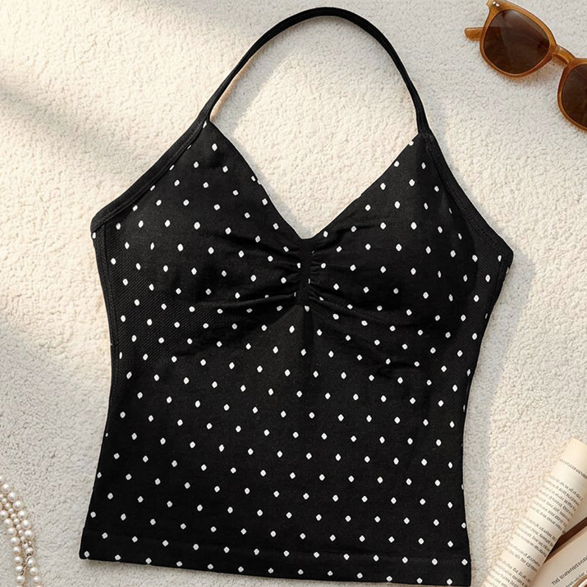 Damen Polka Dots Freizeit-Top R&B