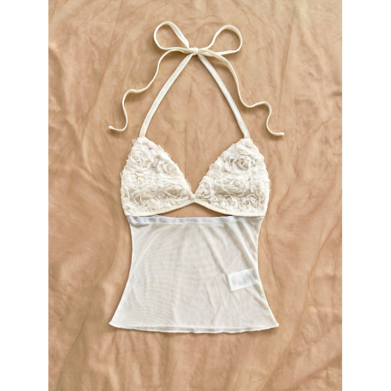 Damen Crop-Top mit Rüschendetails und leichtem Stoff R&B