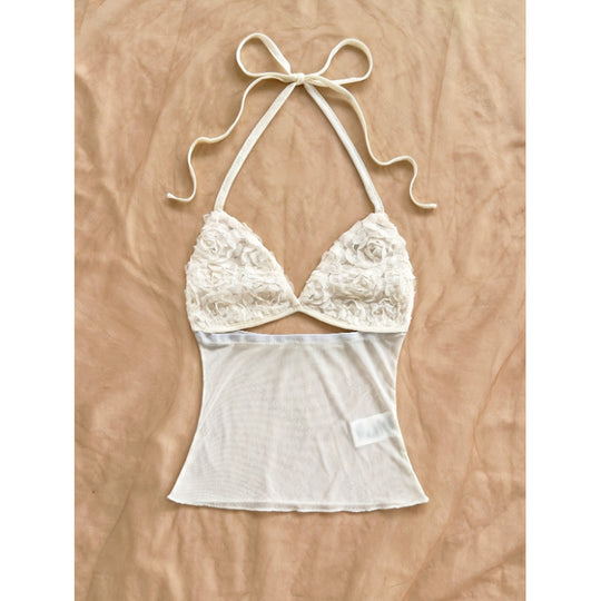 Damen Crop-Top mit Rüschendetails und leichtem Stoff R&B