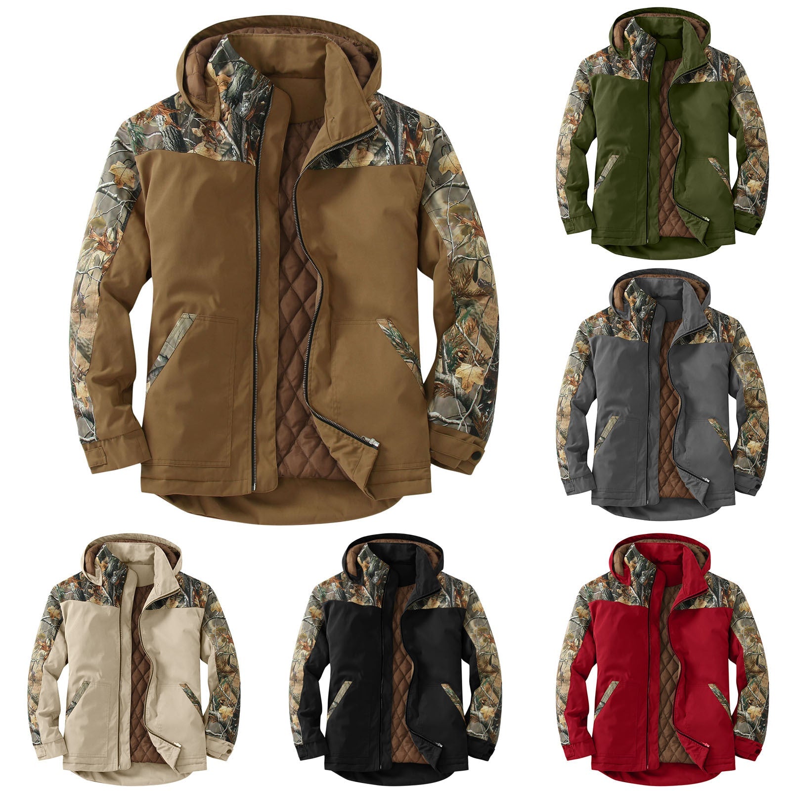 Damen wetterfeste Outdoorjacke mit vielseitigem Camouflage-Design R&B