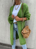 Damen Grober Strickmantel mit tiefen Taschen und modischem Schnitt