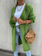 Damen Grober Strickmantel mit tiefen Taschen und modischem Schnitt