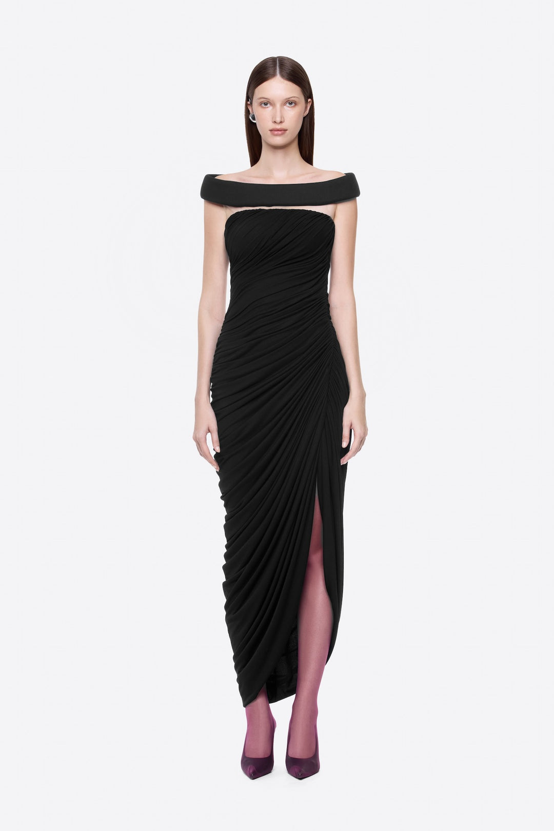 Damen Elegantes Abendkleid mit Off-Schulter-Design und raffiniertem Drapé R&B