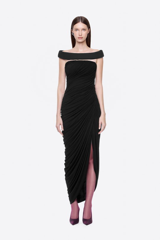 Damen Elegantes Abendkleid mit Off-Schulter-Design und raffiniertem Drapé R&B