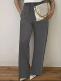 Damen Weite Hochtaillierte Stoffhose mit elegantem Gummibund R&B