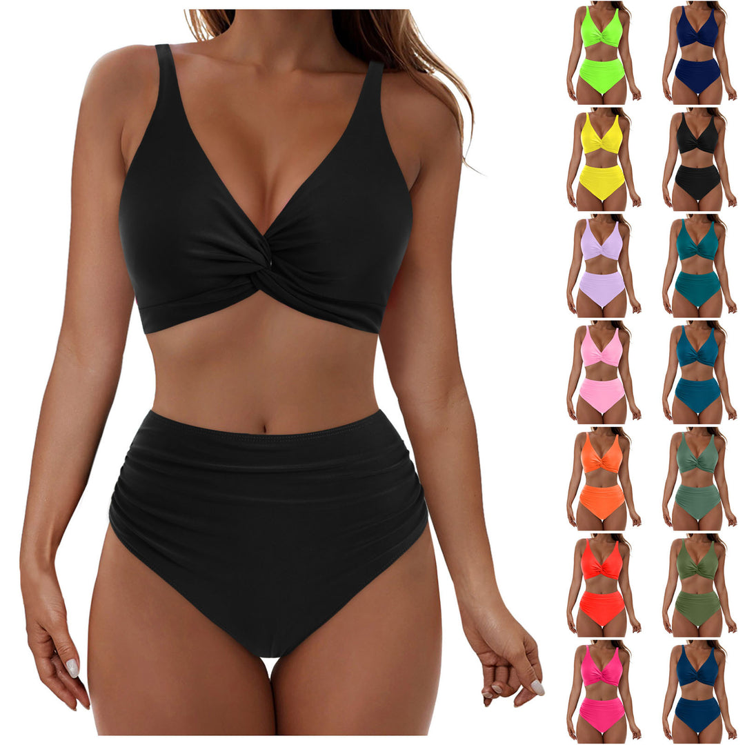 Damen Hochtailliertes Bikini-Set mit Wickel-Oberteil R&B