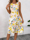 Damen Blumendesign Sommerkleid R&B