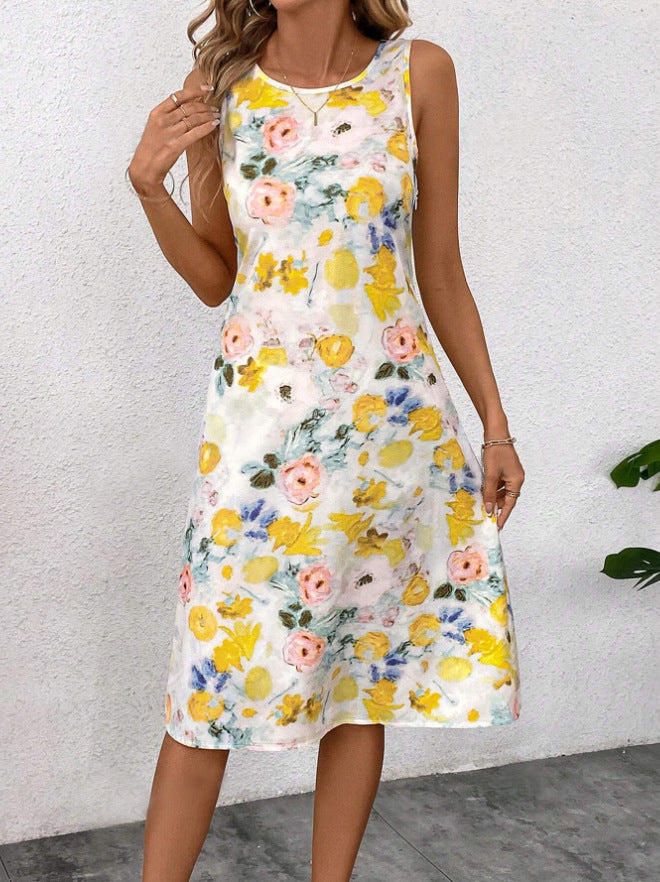 Damen Blumendesign Sommerkleid R&B