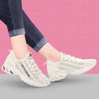 Damen Sportliche Freizeitschuhe mit elastischem Schnürsystem und atmungsaktiver Oberflächenstruktur R&B